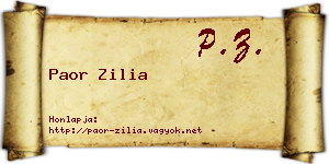 Paor Zilia névjegykártya